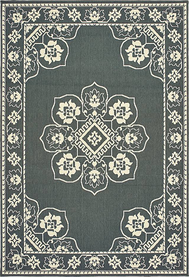 Bassbrook Gray 6'7 x 9'6 Indoor/Outdoor Rug - Thumbnail - Image 1