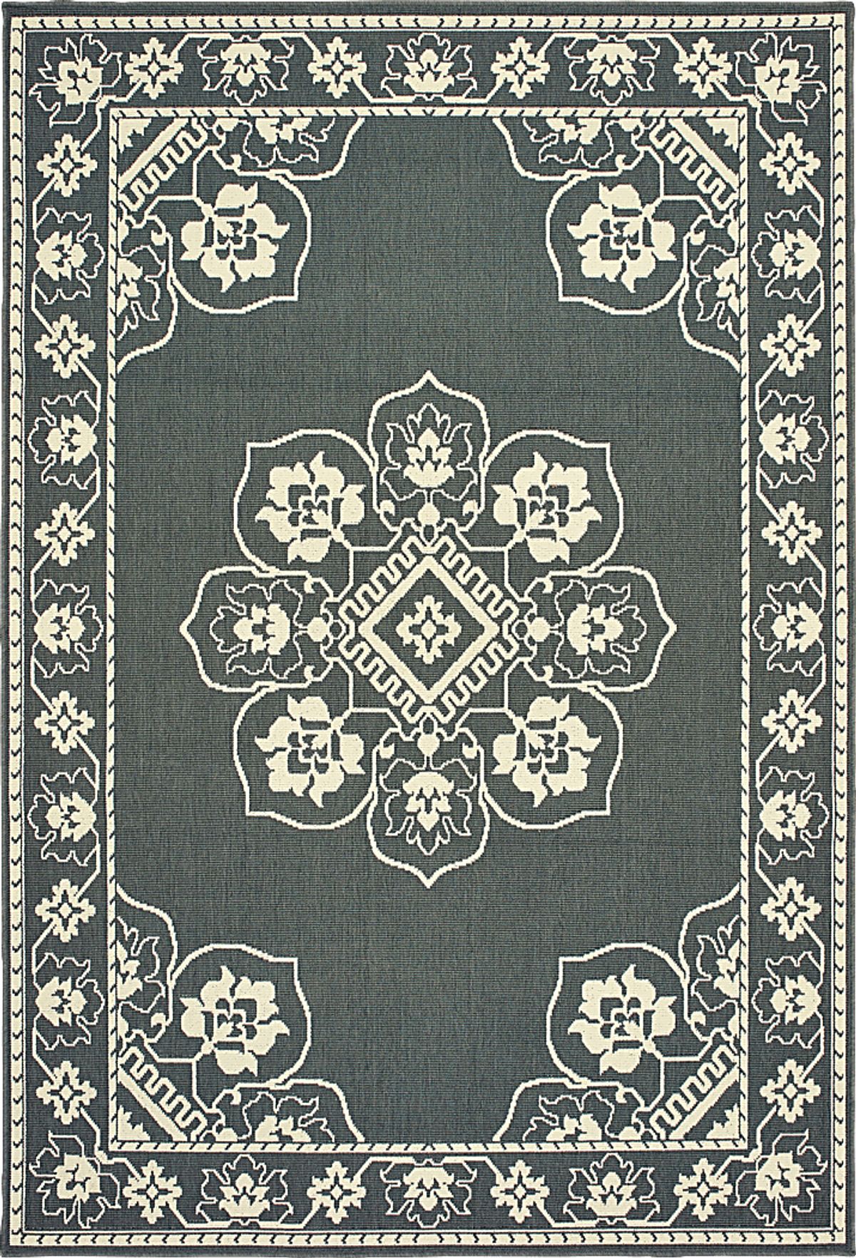 Bassbrook Gray Outdoor Rug | Rooms to Go