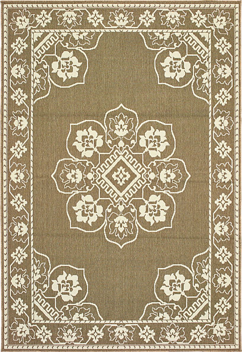 Bassbrook Tan 5'3 x 7'6 Indoor/Outdoor Rug