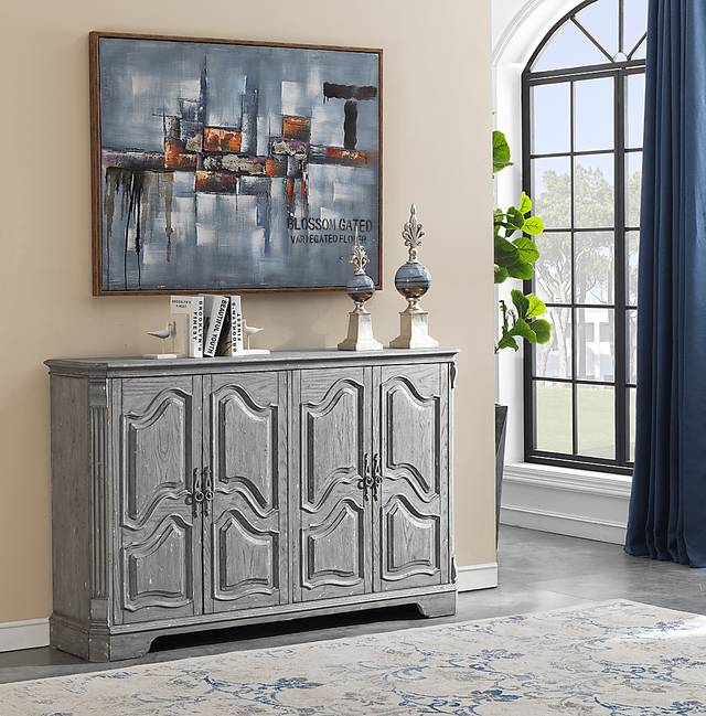 Bassdale Gray Credenza - Thumbnail - Image 4