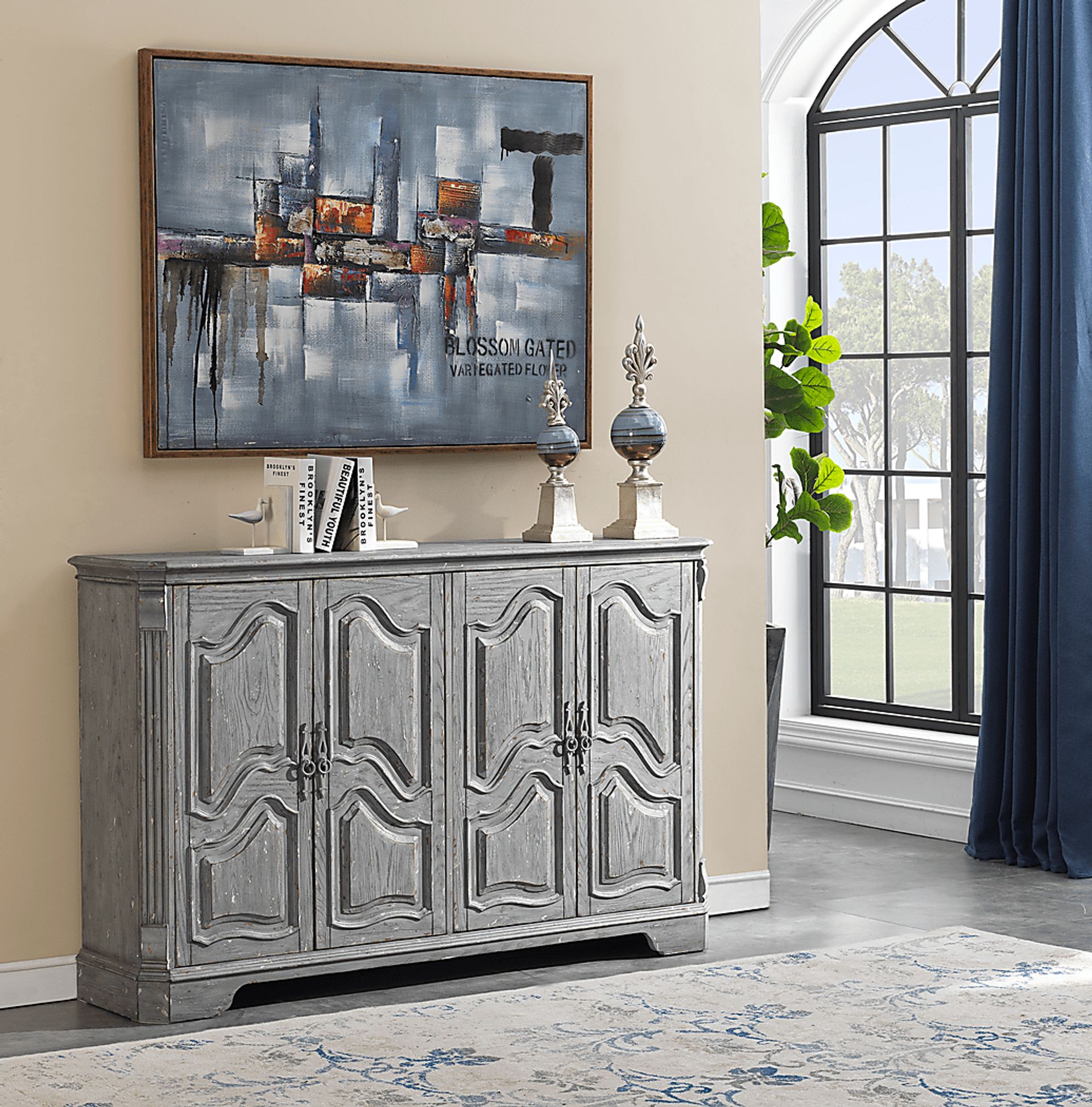 Bassdale Gray Credenza - Image 4