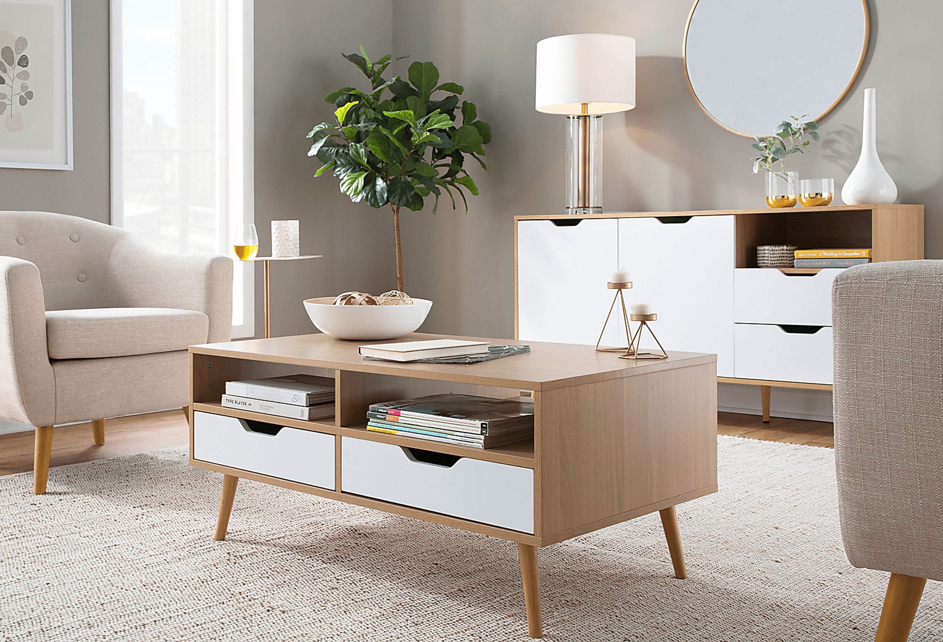 Bastella Natural Coffee Table - Image 9