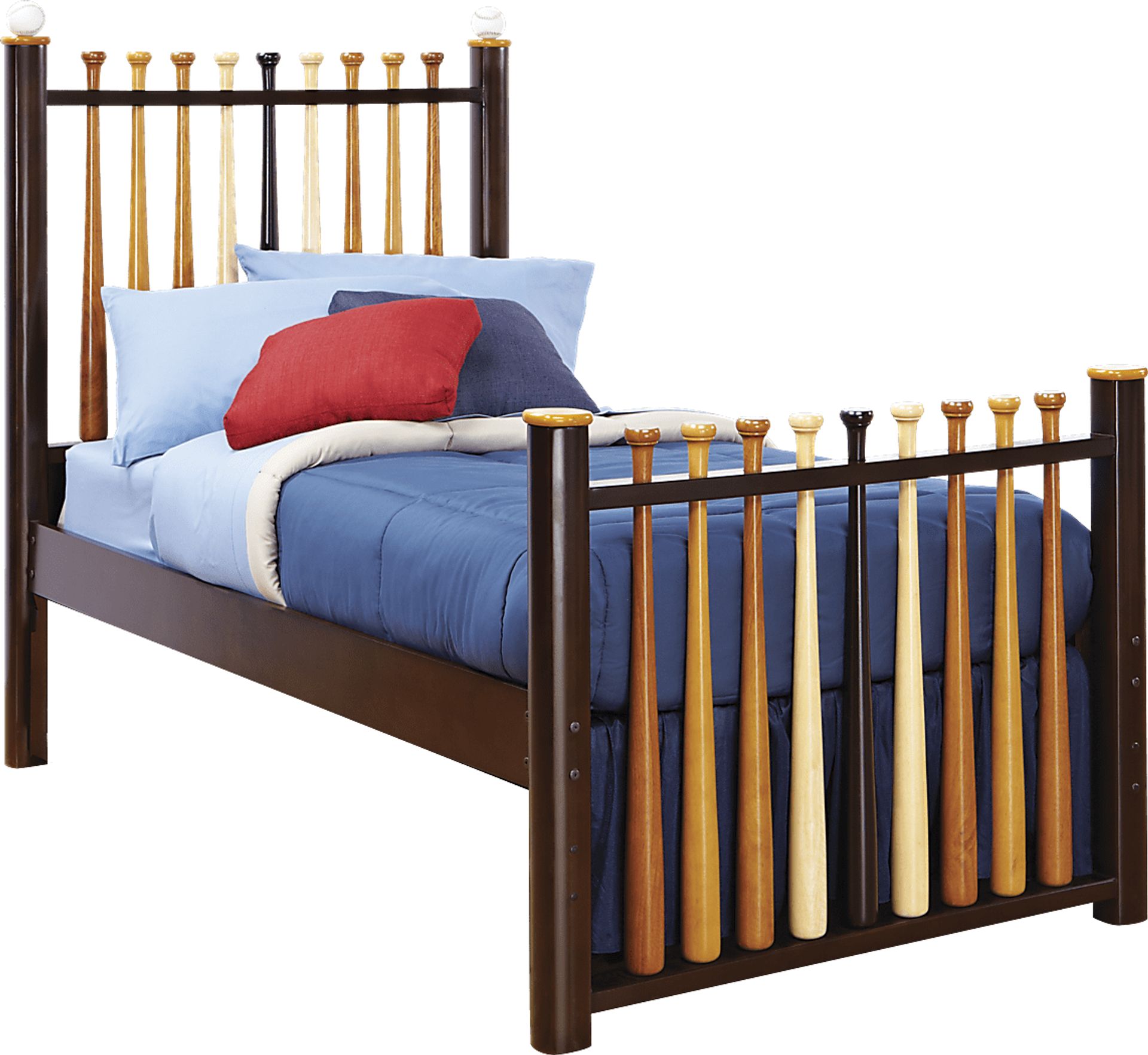 Batter Up Cherry 3 Pc Twin Baseball Bed - Image 1