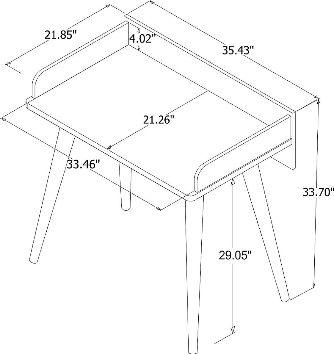 Battista Lane Black Desk
