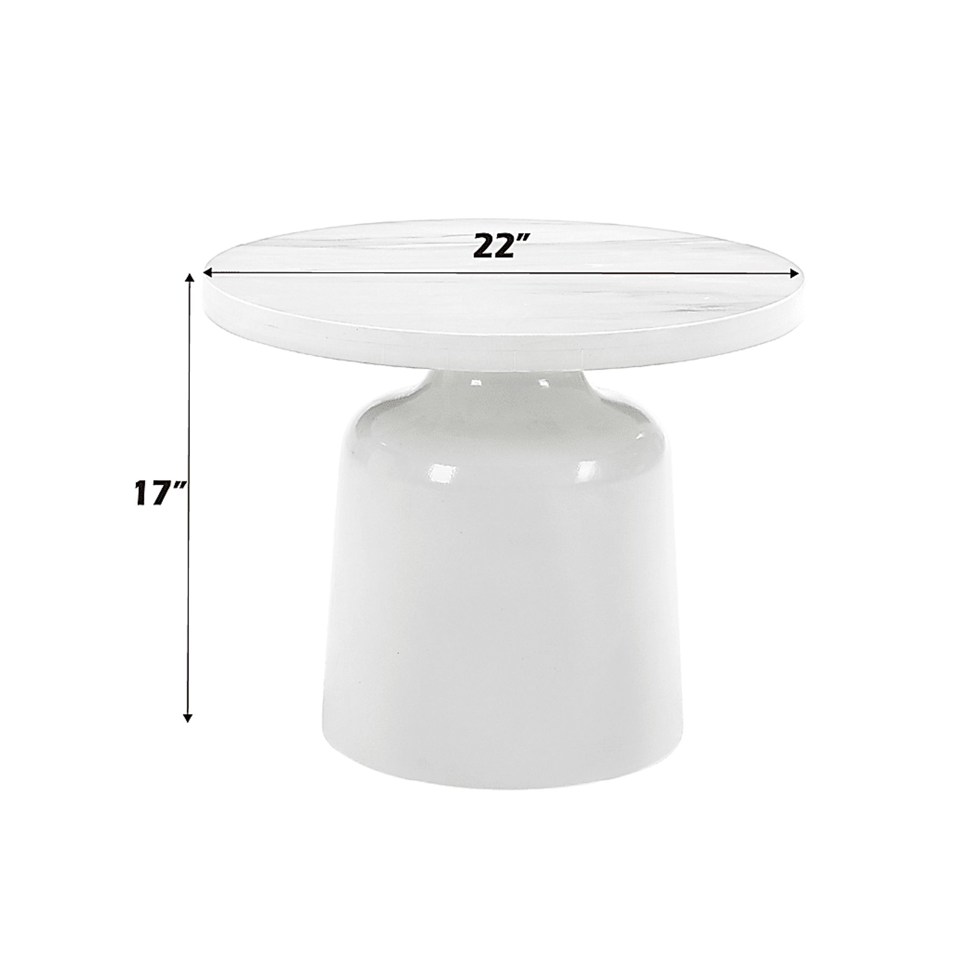 Battlebell White End Table - Image 4