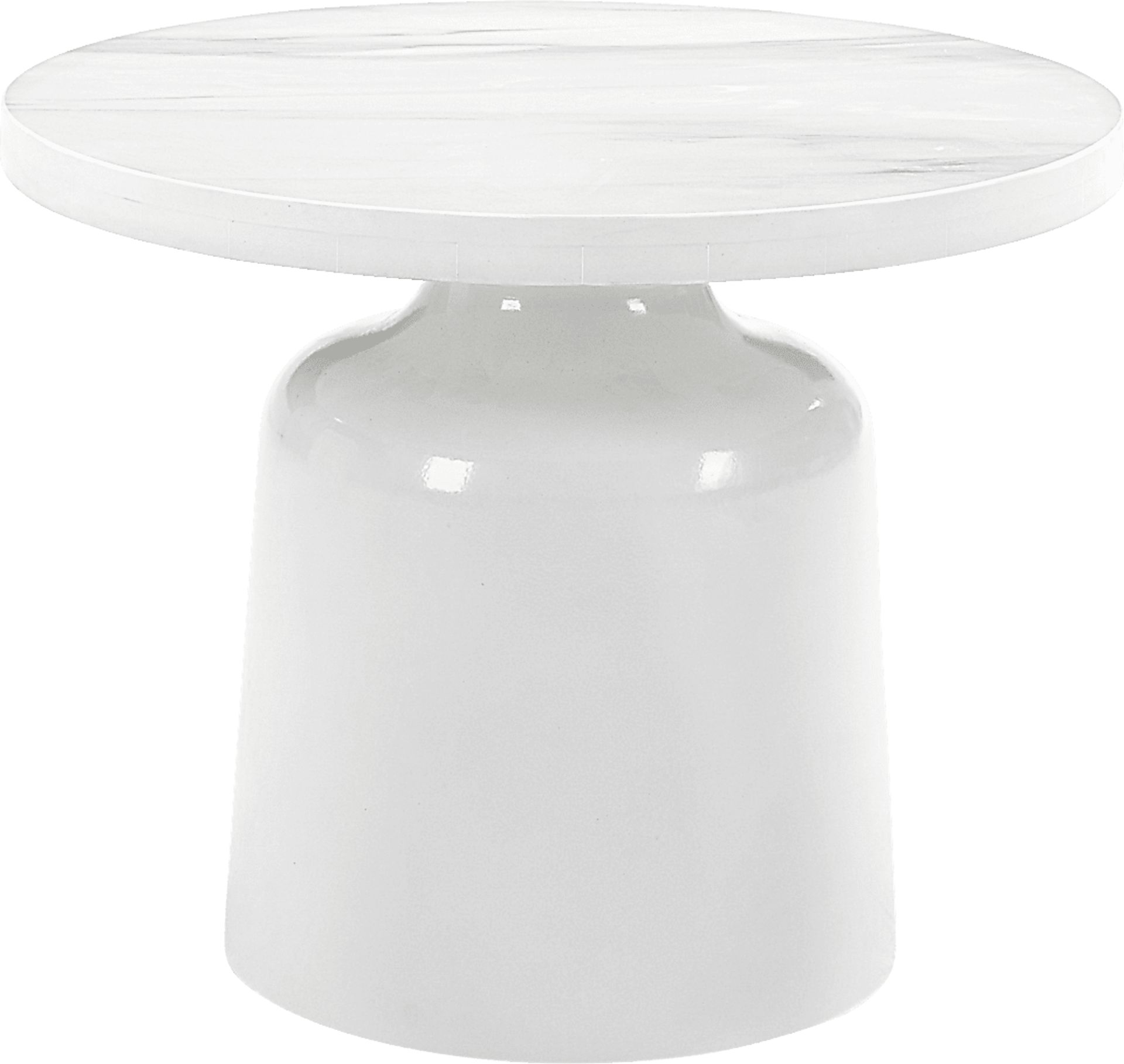 Battlebell White End Table - Image 1