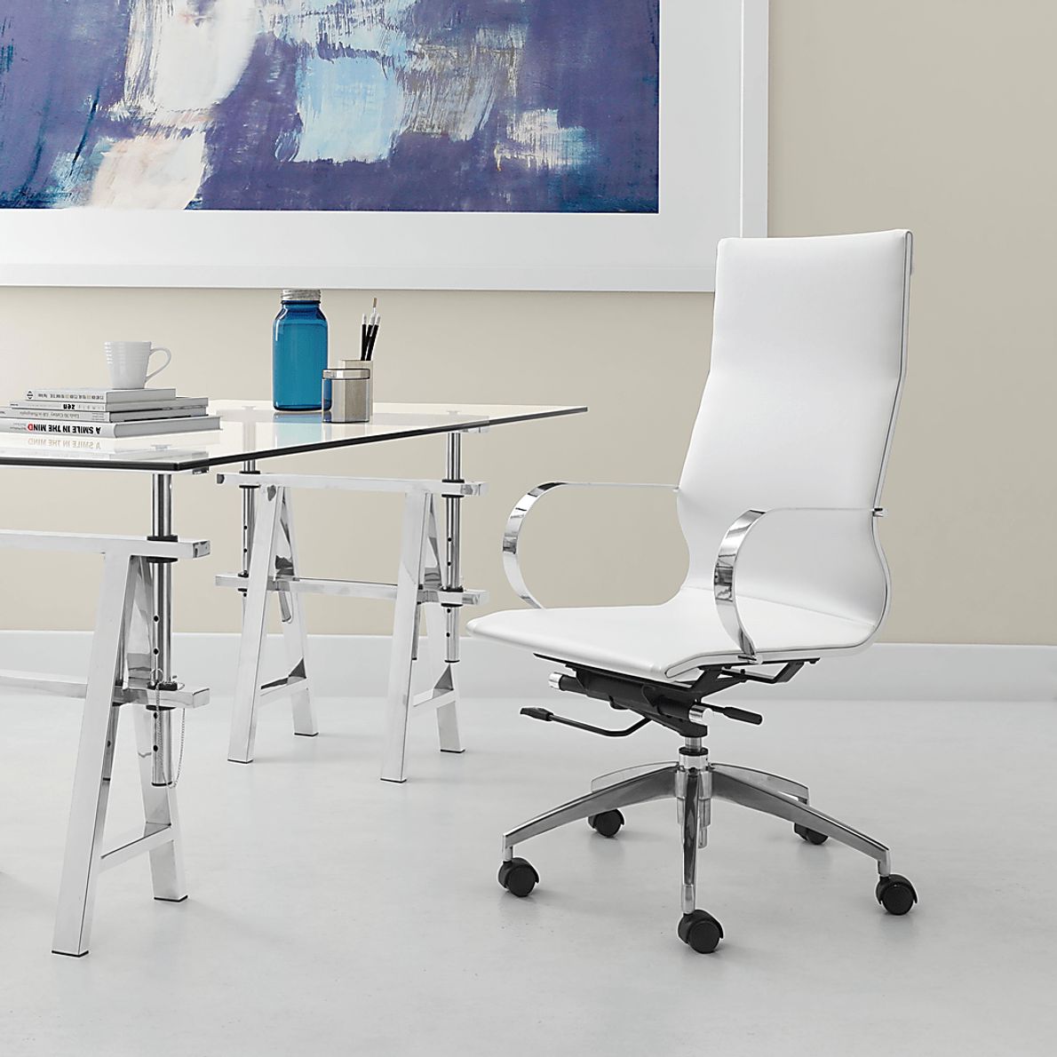 Battlecreek White Office Chair