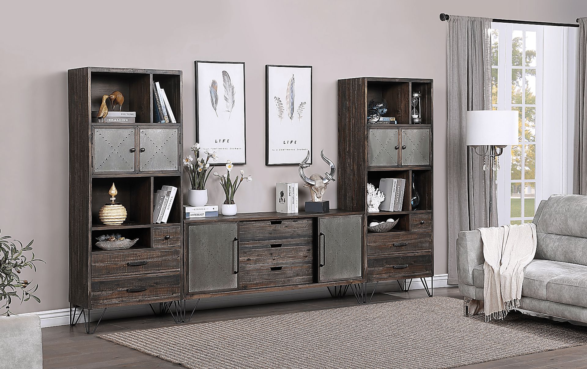 Battleoak Brown 63 in. Console - Image 7