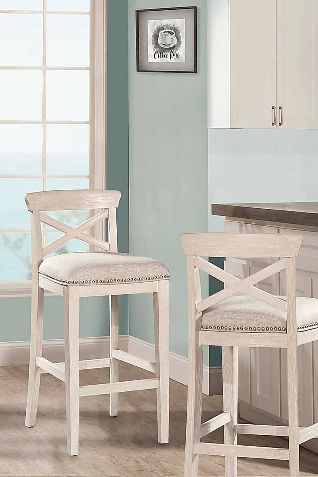 Battsford White Counter Height Stool (Set of 2) - Thumbnail - Image 2