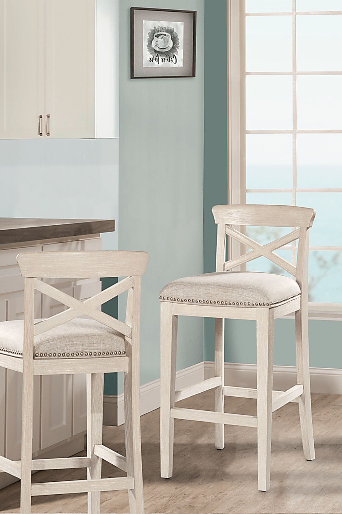 Battsford White Colors,White Counter Height Stool, Set Of 2 Rooms to Go