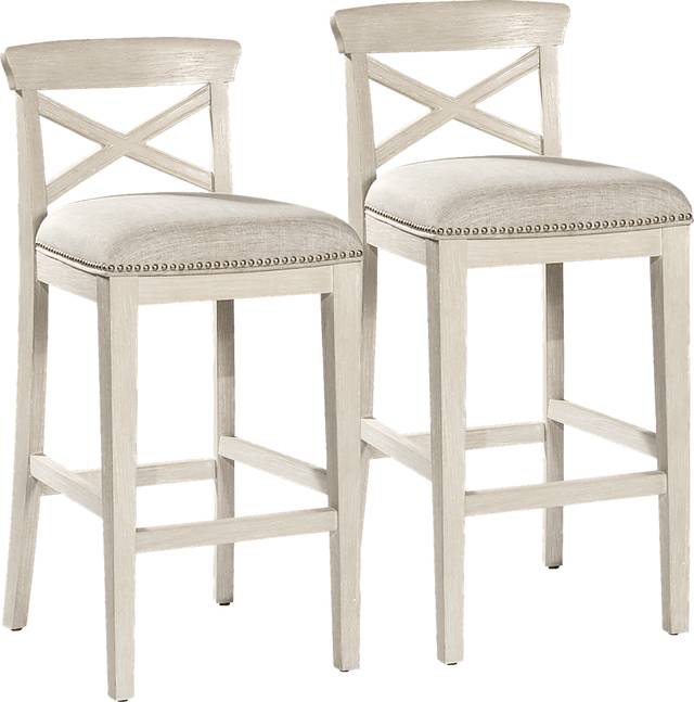 Battsford White Counter Height Stool, Set of 2 - Thumbnail - Image 1