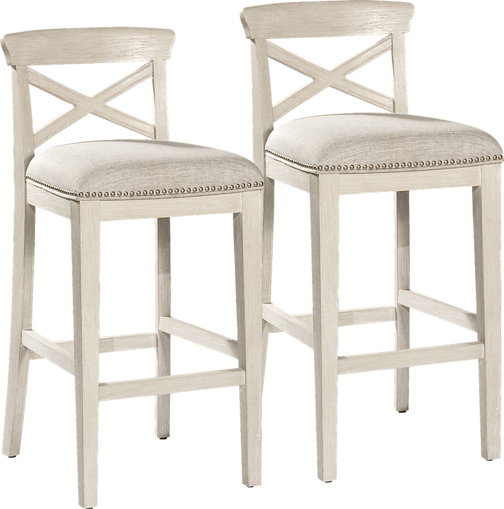 Battsford White Counter Height Stool, Set of 2 - Image 1