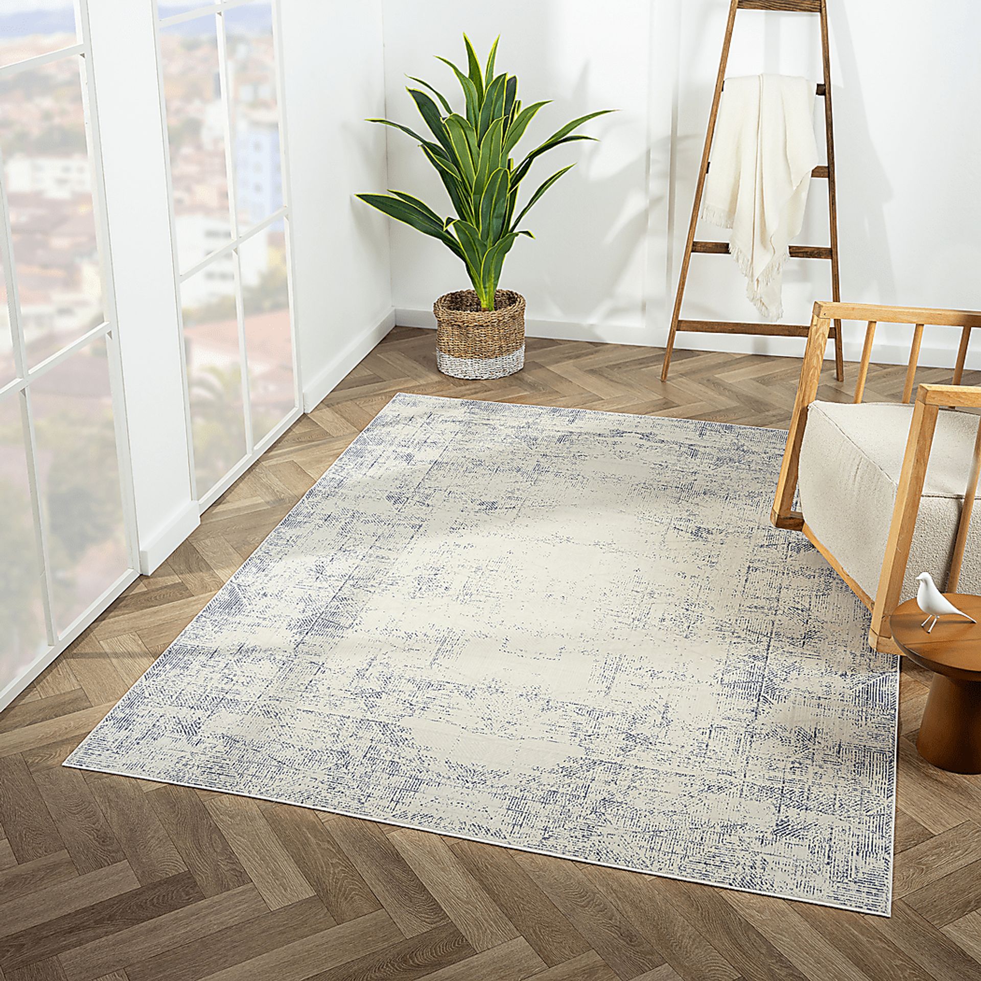 Baturu Blue/Gray 5'3 x 7' Rug - Image 3