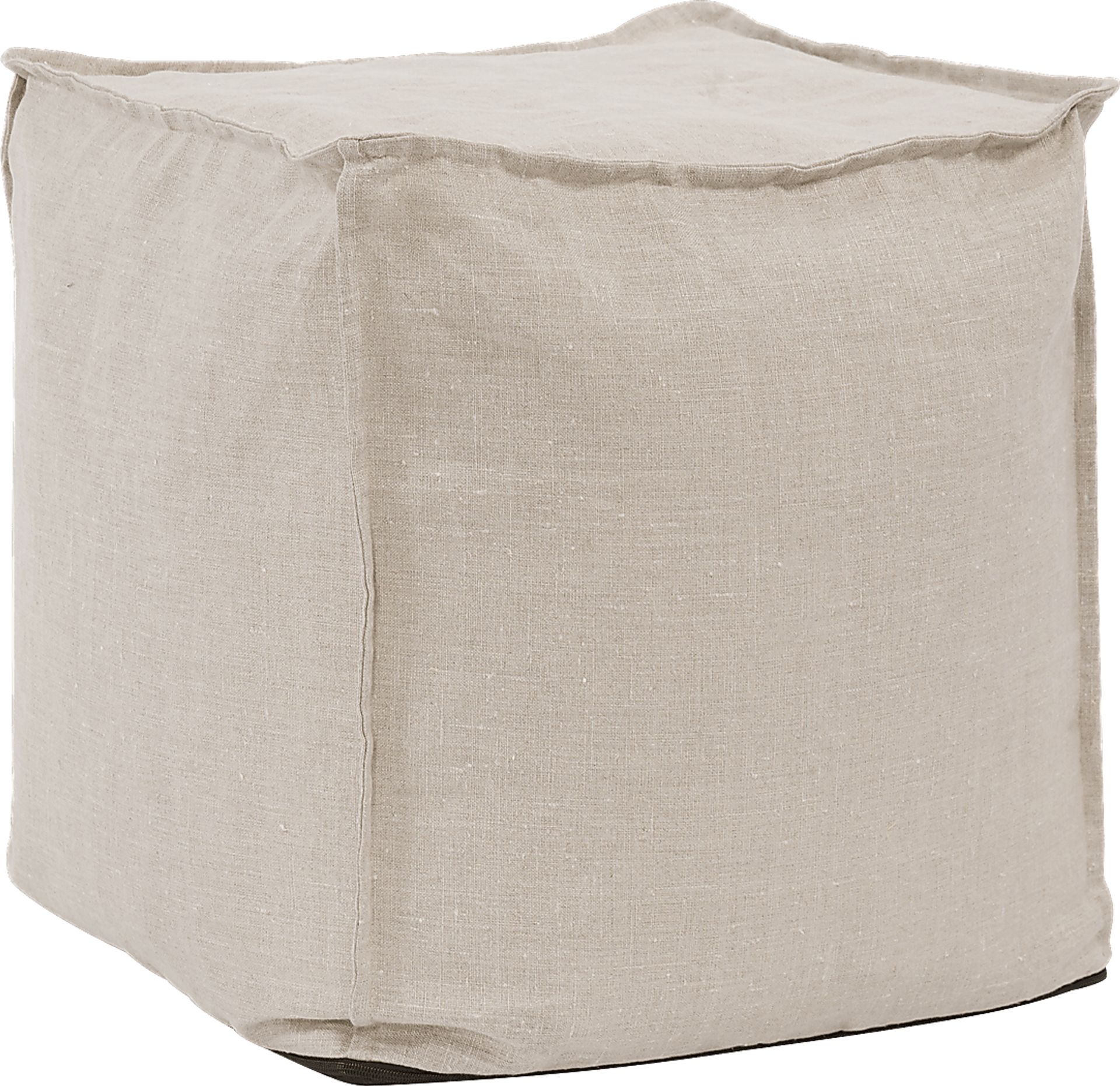 Bauman Linen Pouf - Image 1