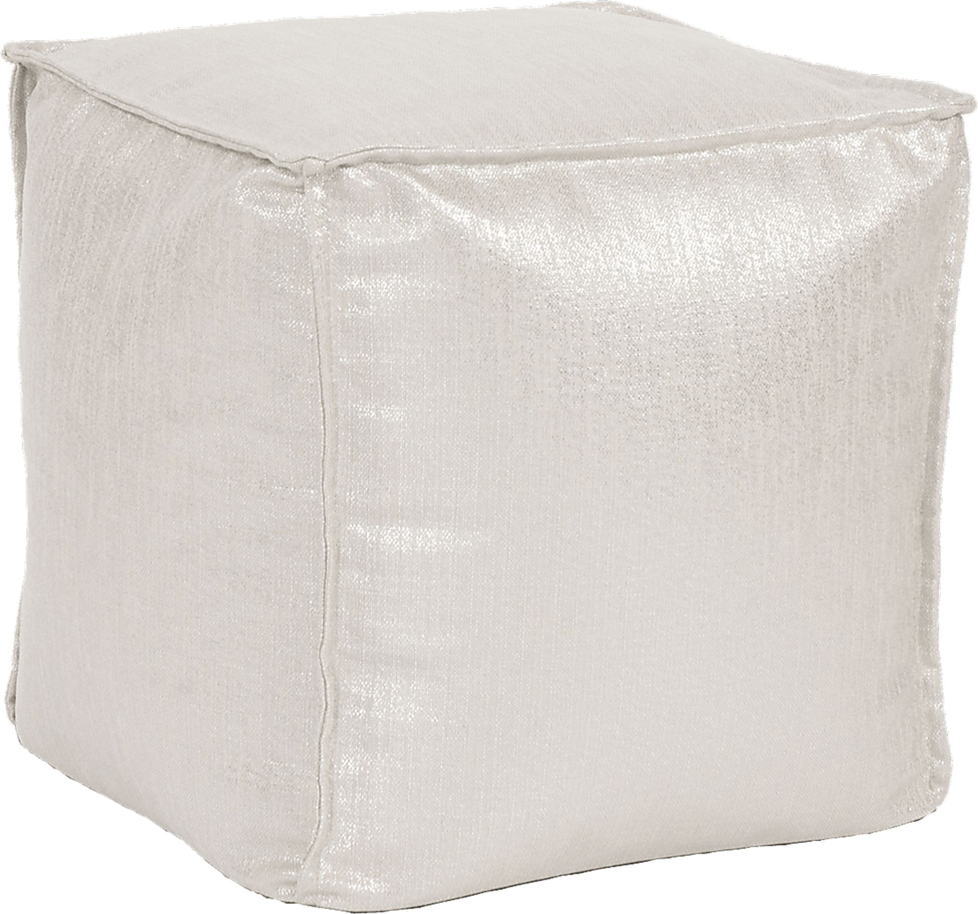 Bauman White Pouf - Image 1