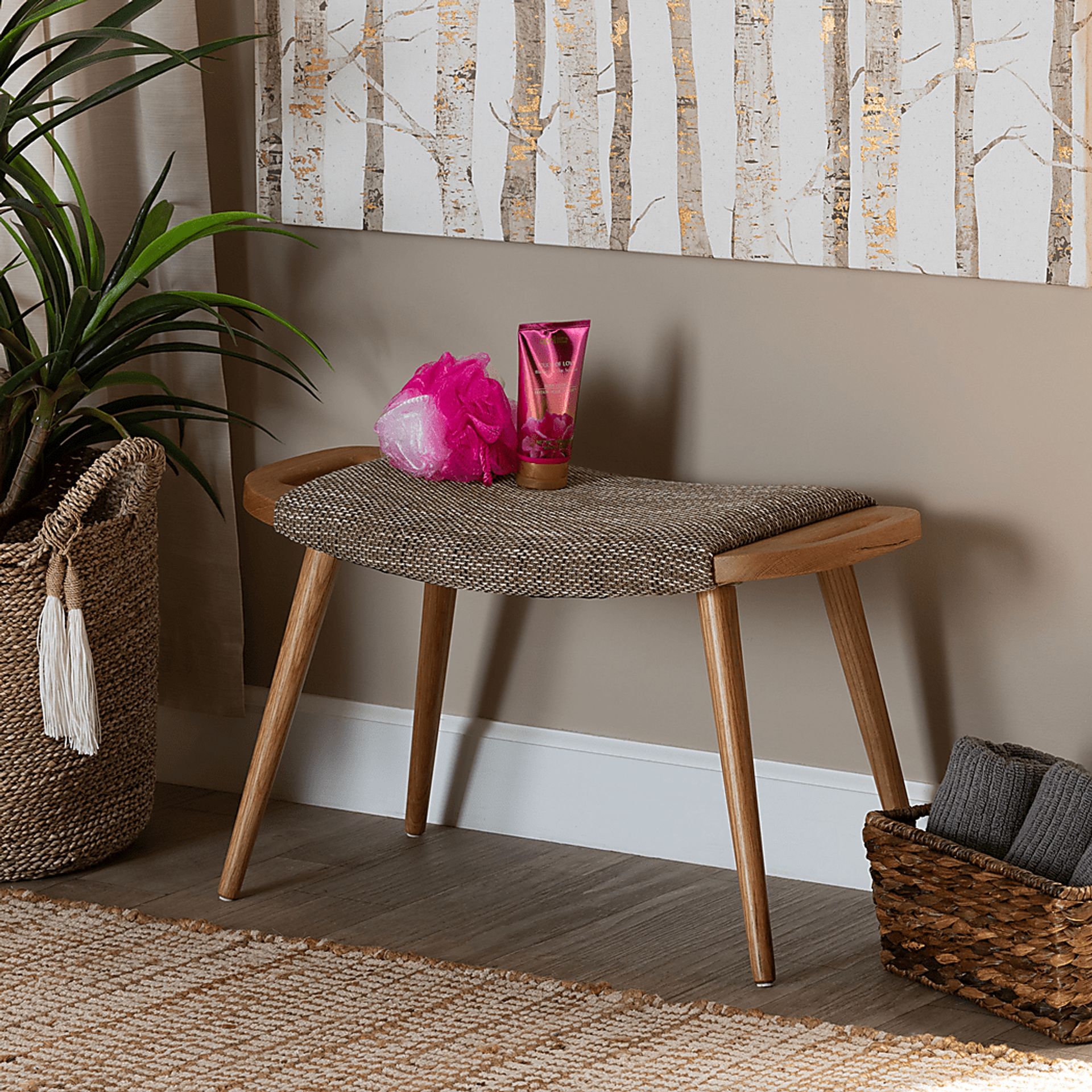 Baumgarten Brown Bench - Image 7