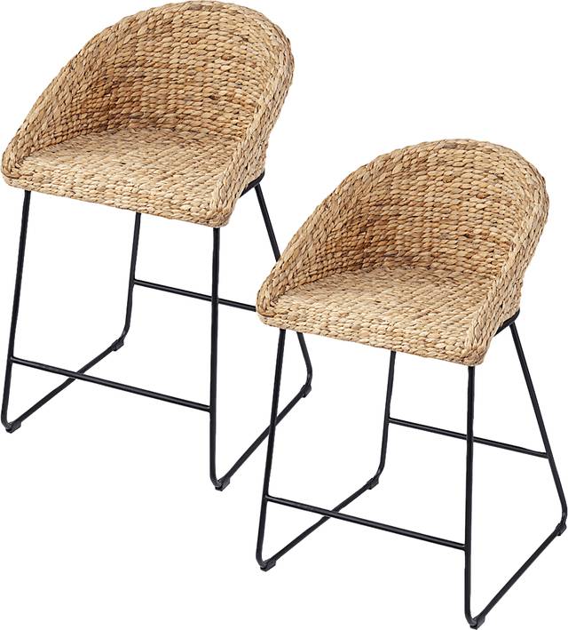Bawell Natural Counter Height Stool, Set of 2 - Thumbnail - Image 1