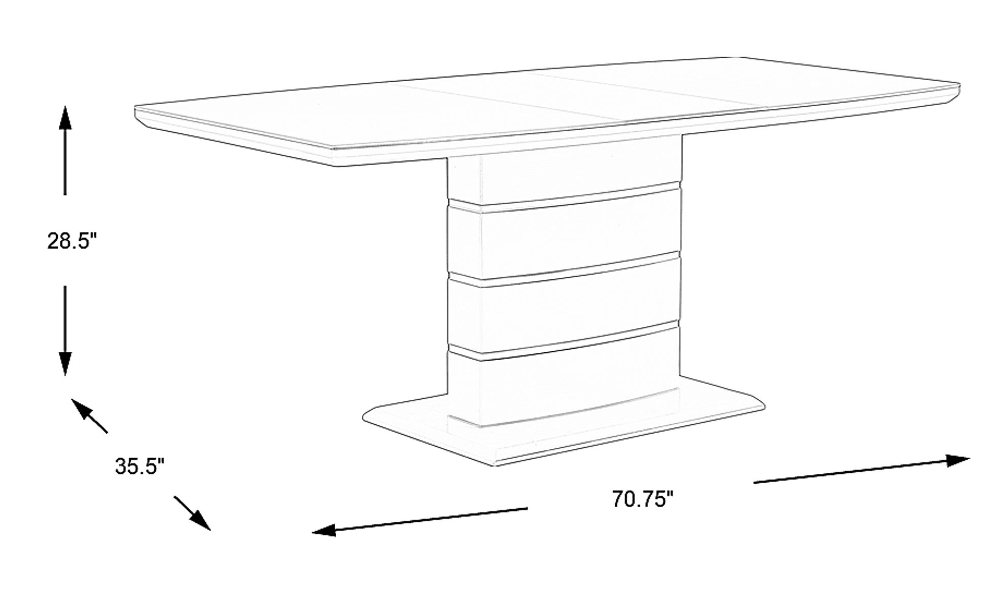 Dimension Image. Please refer to the Dimension Tab on this page for dimension details.