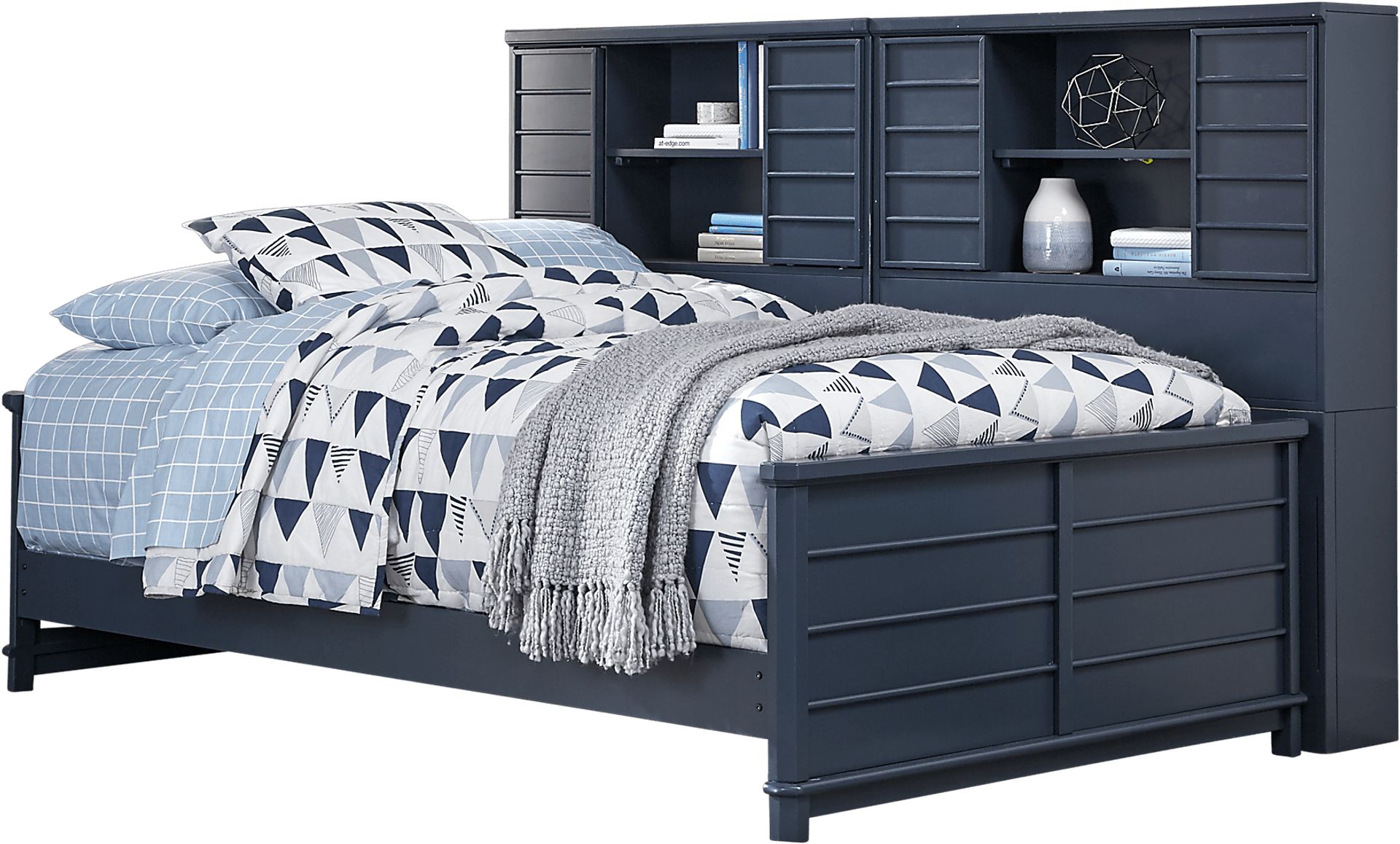 Bay Street Blue 5 Pc Full Bookcase Daybed - Image 1