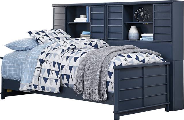Bay Street Blue 5 Pc Twin Bookcase Daybed - Thumbnail - Image 1