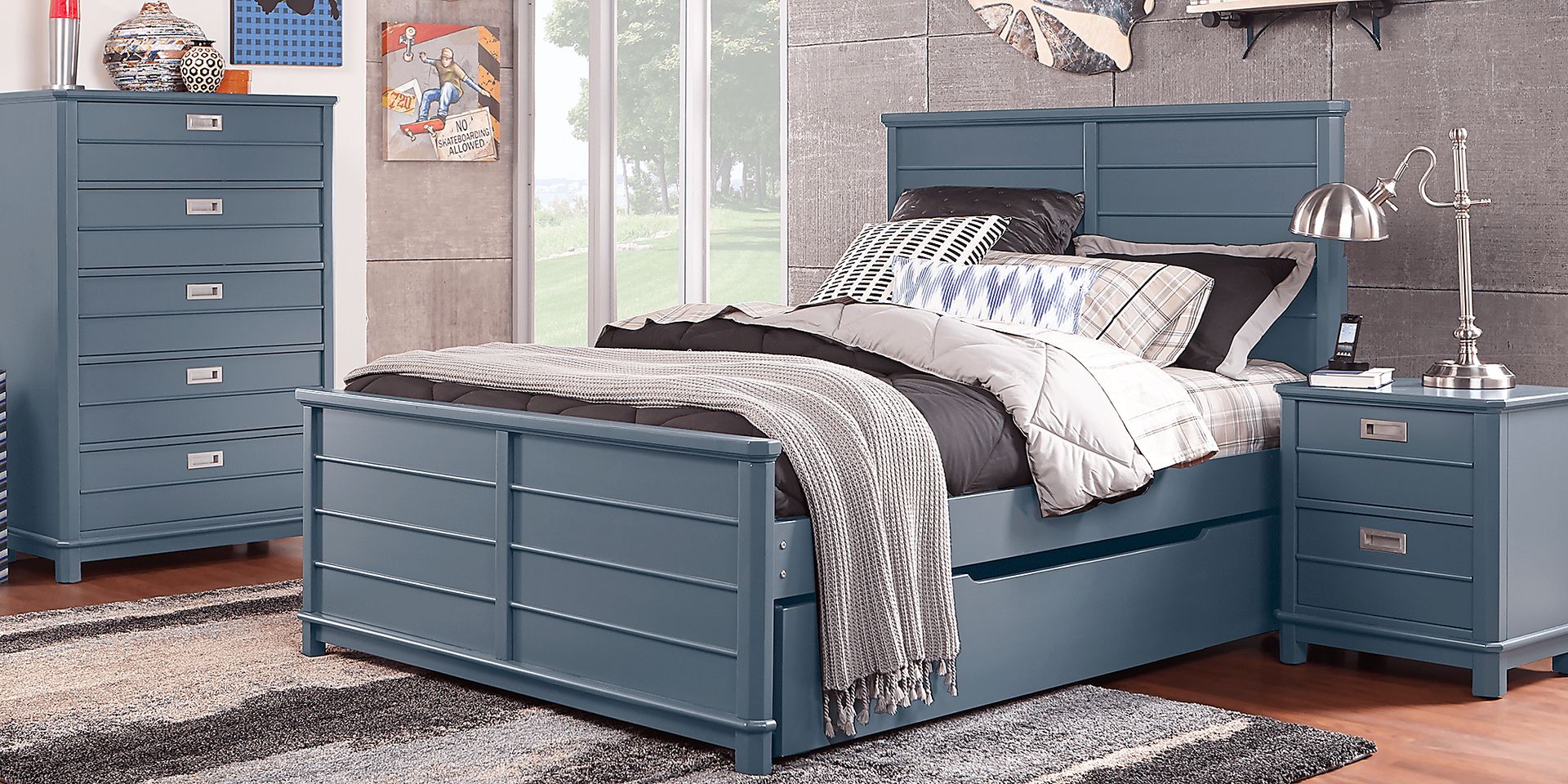 Kids Bay Street Blue 5 Pc Twin Panel Bedroom - Image 1