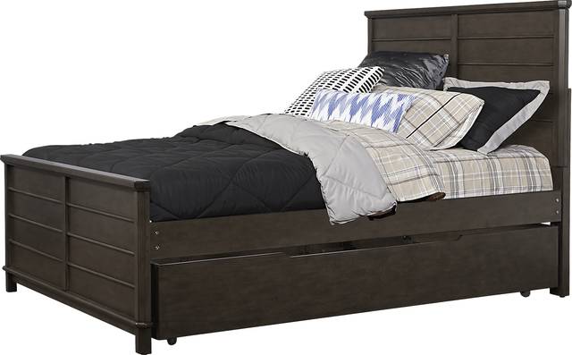 Bay Street Charcoal 4 Pc Full Panel Bed with Trundle - Thumbnail - Image 1