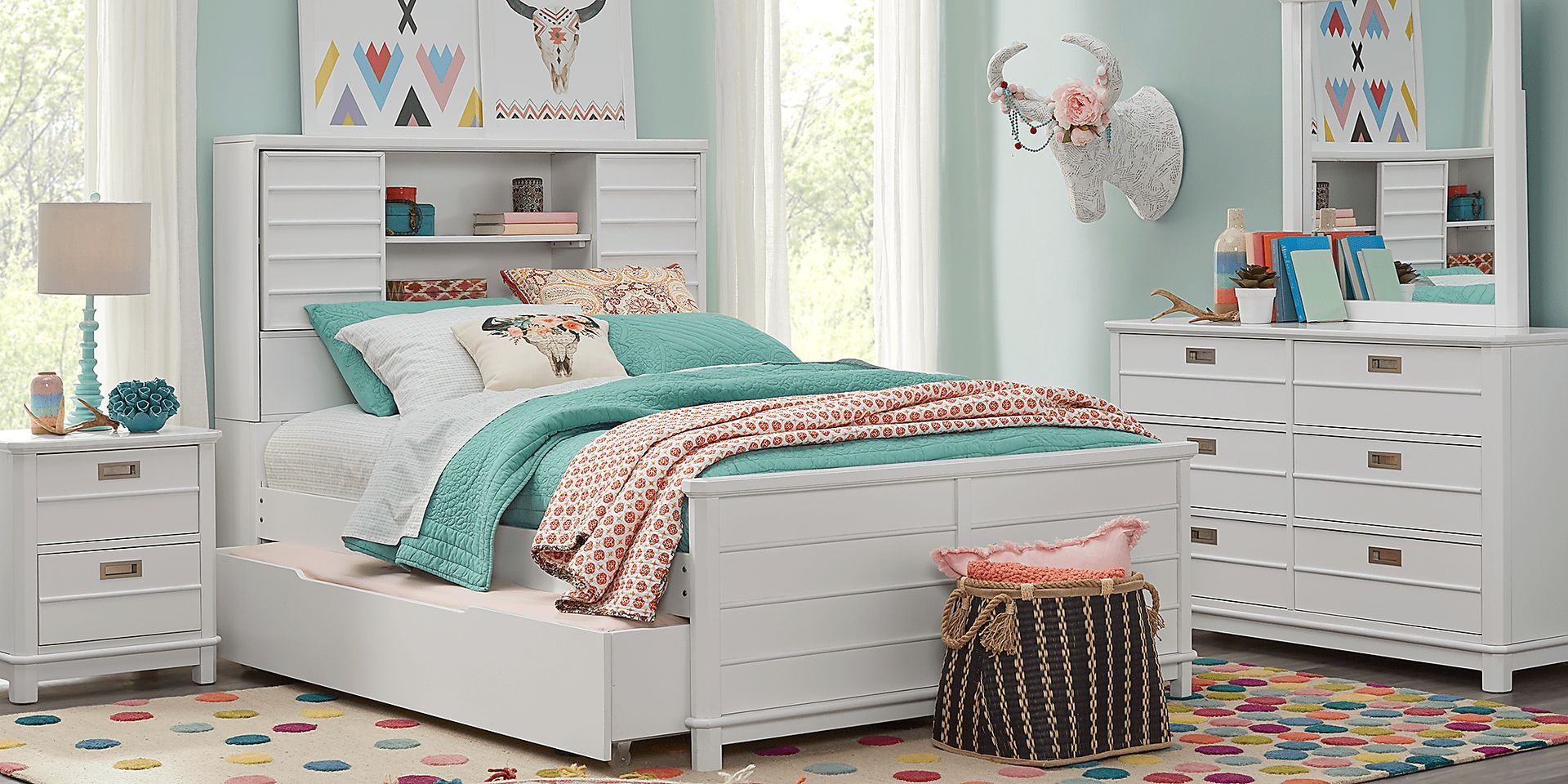 Kids Bay Street White 5 Pc Twin Bookcase Bedroom - Image 1