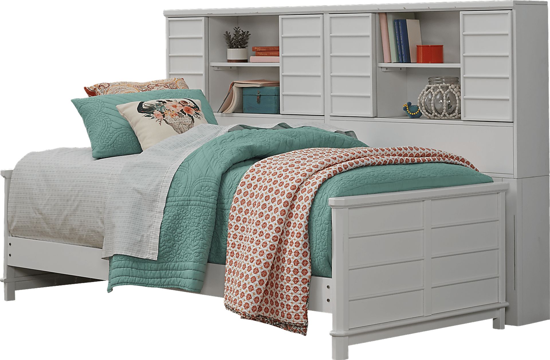 Bay Street White 5 Pc Twin Bookcase Daybed - Image 1