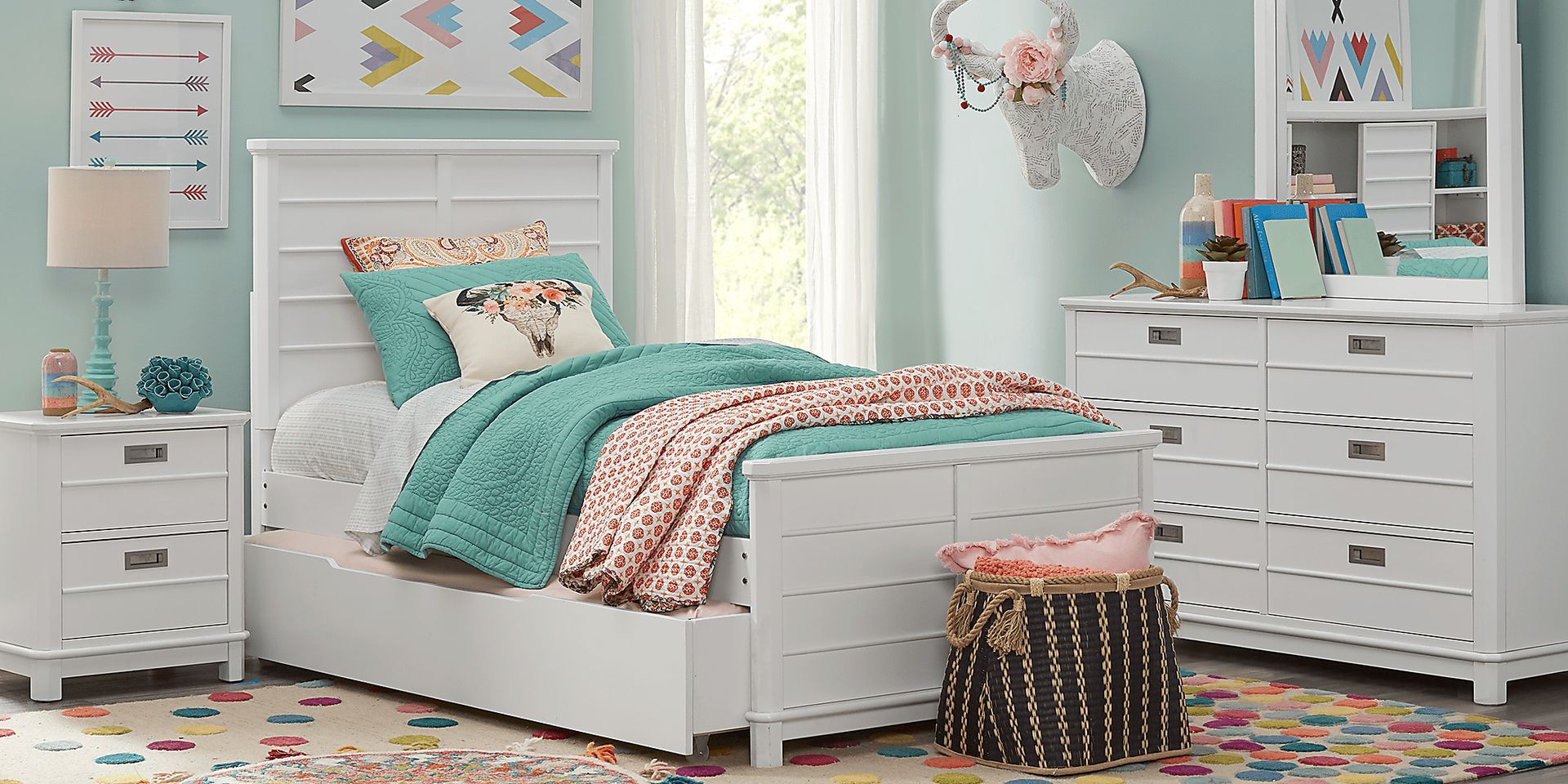 Kids Bay Street White 5 Pc Twin Panel Bedroom - Image 1