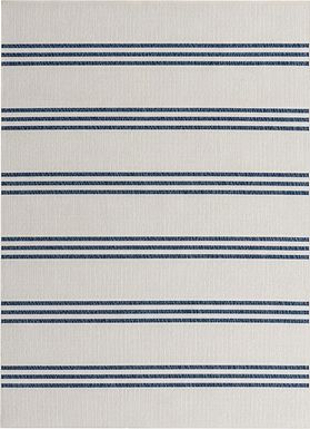 Bay Stripe Ivory 6'1 x 9' Indoor/Outdoor Rug