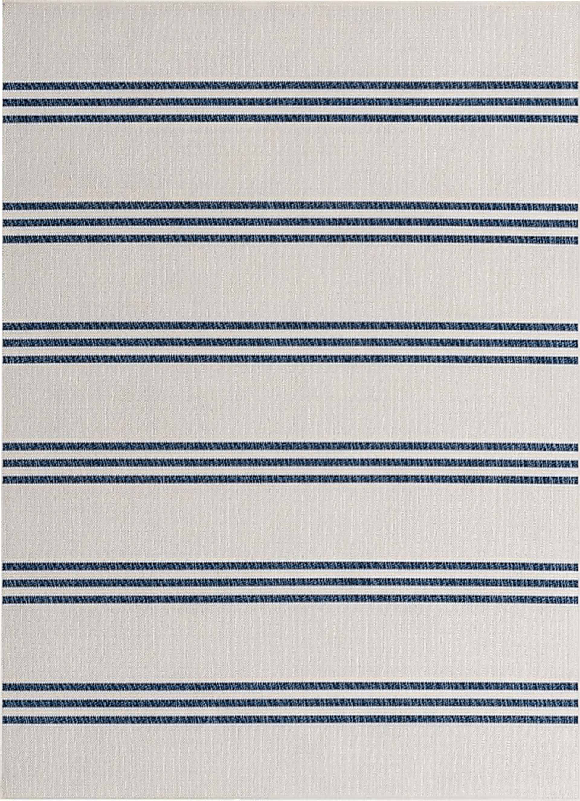 Bay Stripe Ivory 7'10 x 10' Indoor/Outdoor Rug - Image 1