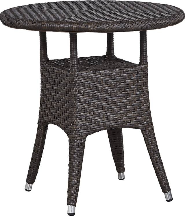 Bay Terrace Brown Wicker 28 in. Round Outdoor Dining Table - Thumbnail - Image 1