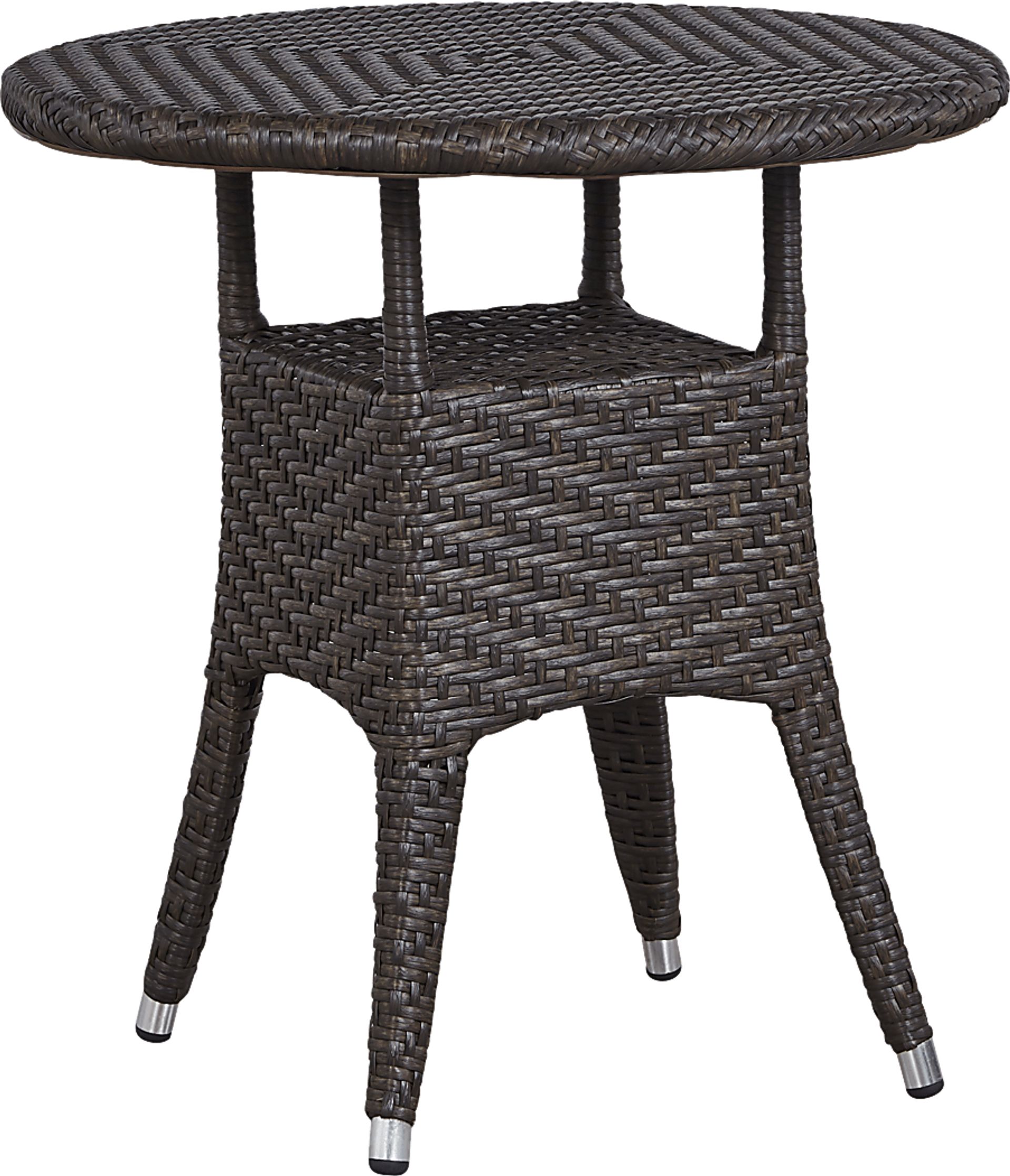 Bay Terrace Brown Wicker 3 Pc 28 in. Round Outdoor Dining Set - Image 2