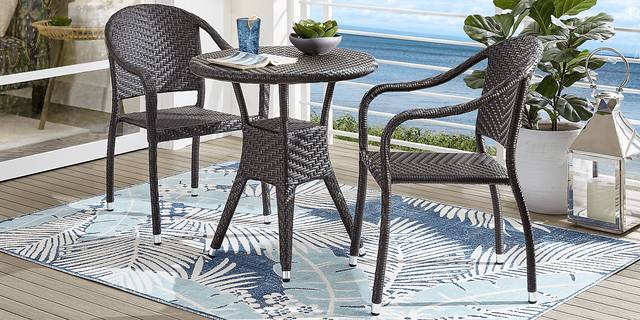 Bay Terrace Brown Wicker 28 in. Round Outdoor Dining Table - Thumbnail - Image 2