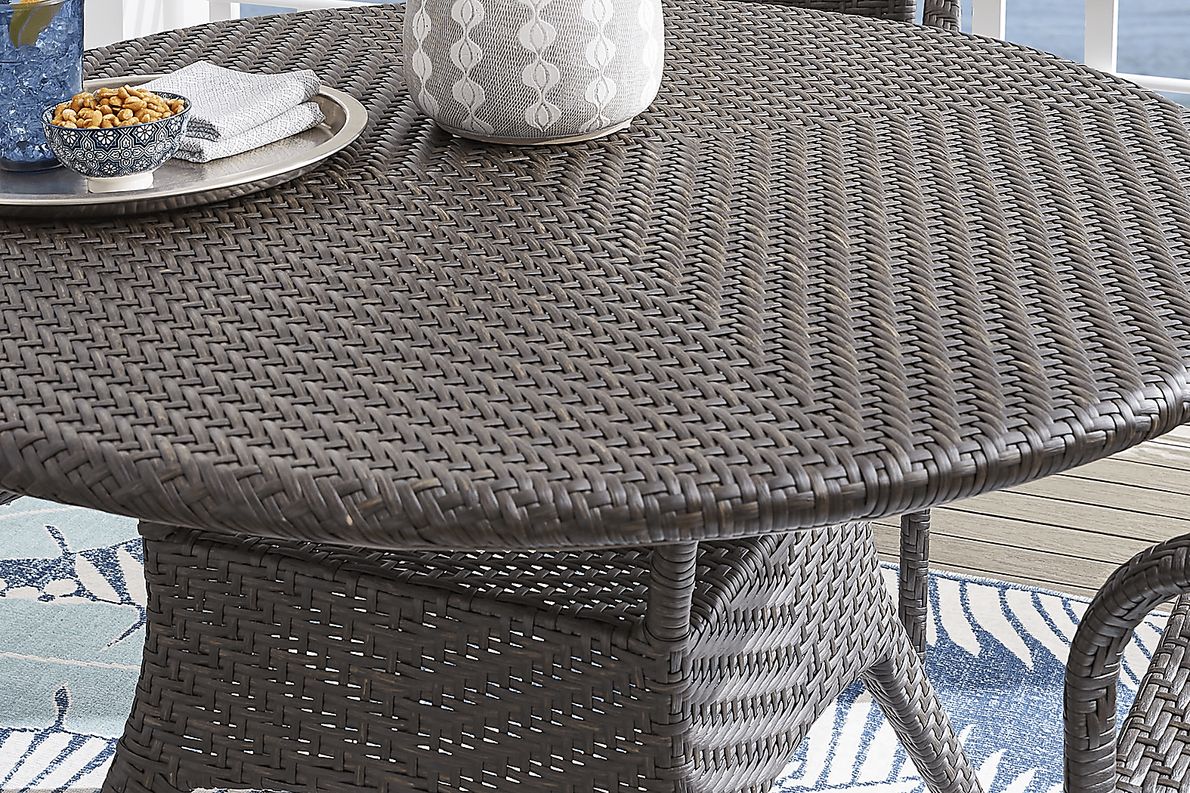 Bay Terrace Brown Wicker 5 Pc 48 in. Round Outdoor Dining Set