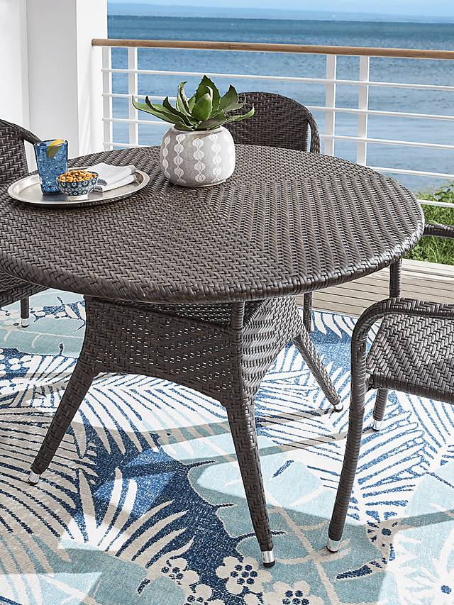 Bay Terrace Brown Wicker 5 Pc 48 in. Round Outdoor Dining Set - Thumbnail - Image 4