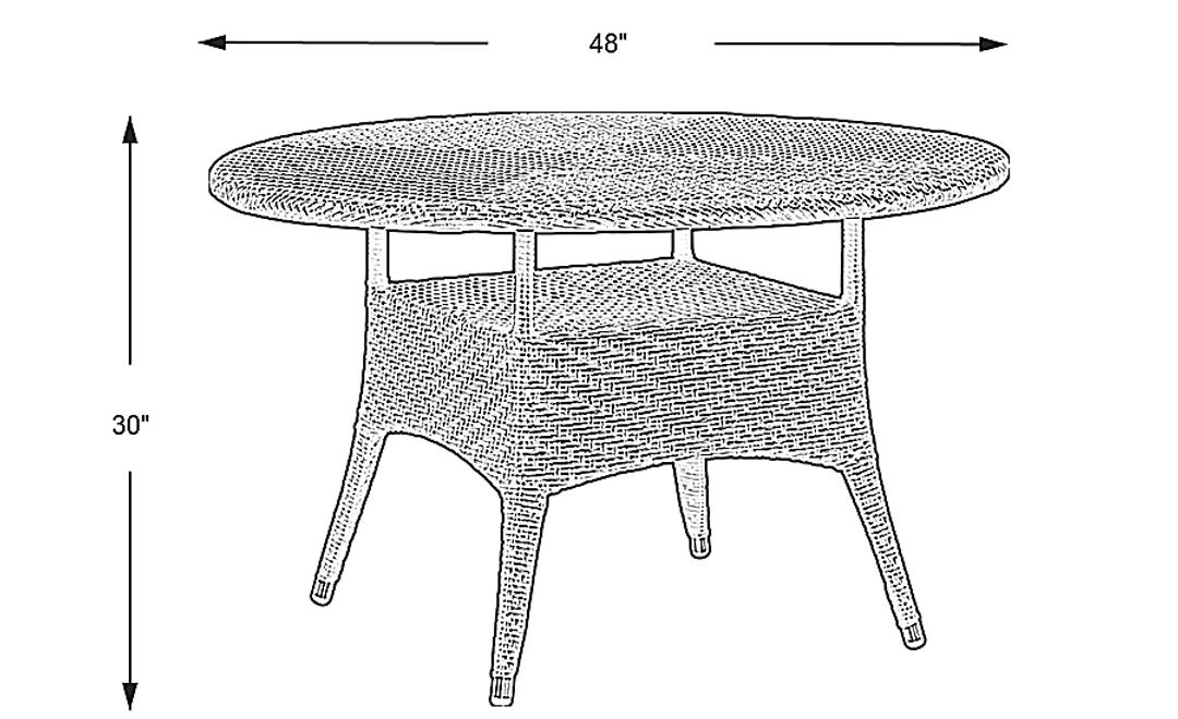 Bay Terrace Brown Wicker 48 in. Round Outdoor Dining Table