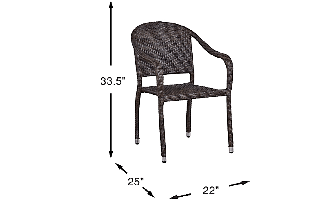 Bay Terrace Brown Wicker Outdoor Arm Chair