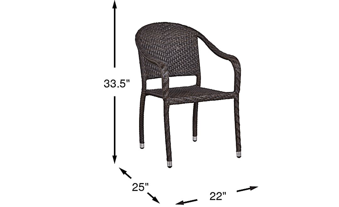 Bay Terrace Brown Wicker Outdoor Arm Chair