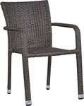 Bay Terrace Brown Wicker Square Back Outdoor Arm Chair