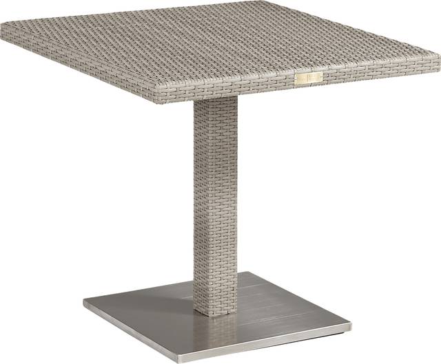 Bay Terrace Gray Wicker 31 in. Square Dining Table - Thumbnail - Image 1