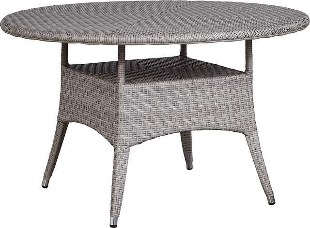 Bay Terrace Gray Wicker 5 Pc 48 in. Round Outdoor Dining Set - Thumbnail - Image 2