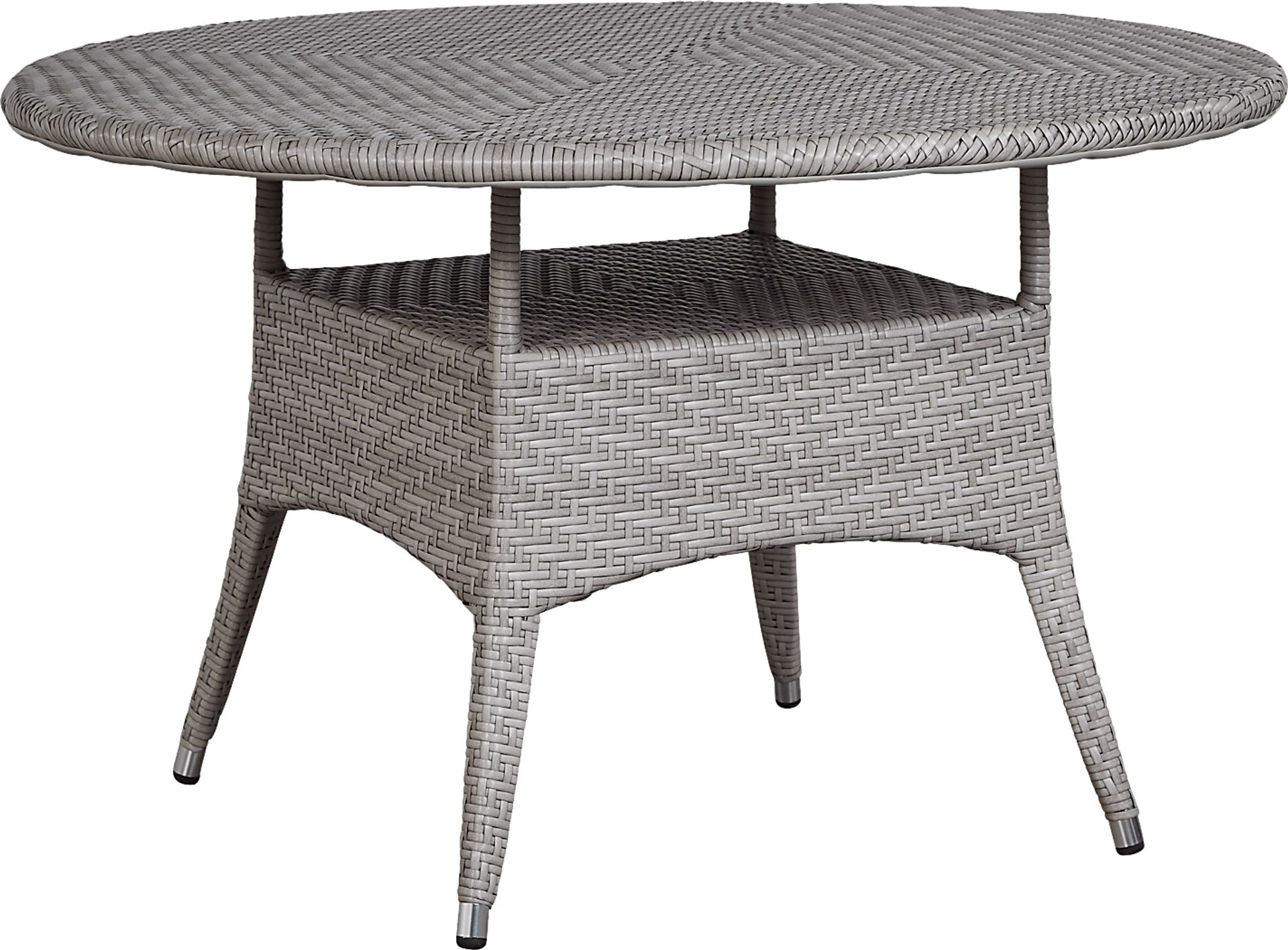 Bay Terrace Gray Wicker 5 Pc 48 in. Round Outdoor Dining Set - Image 2