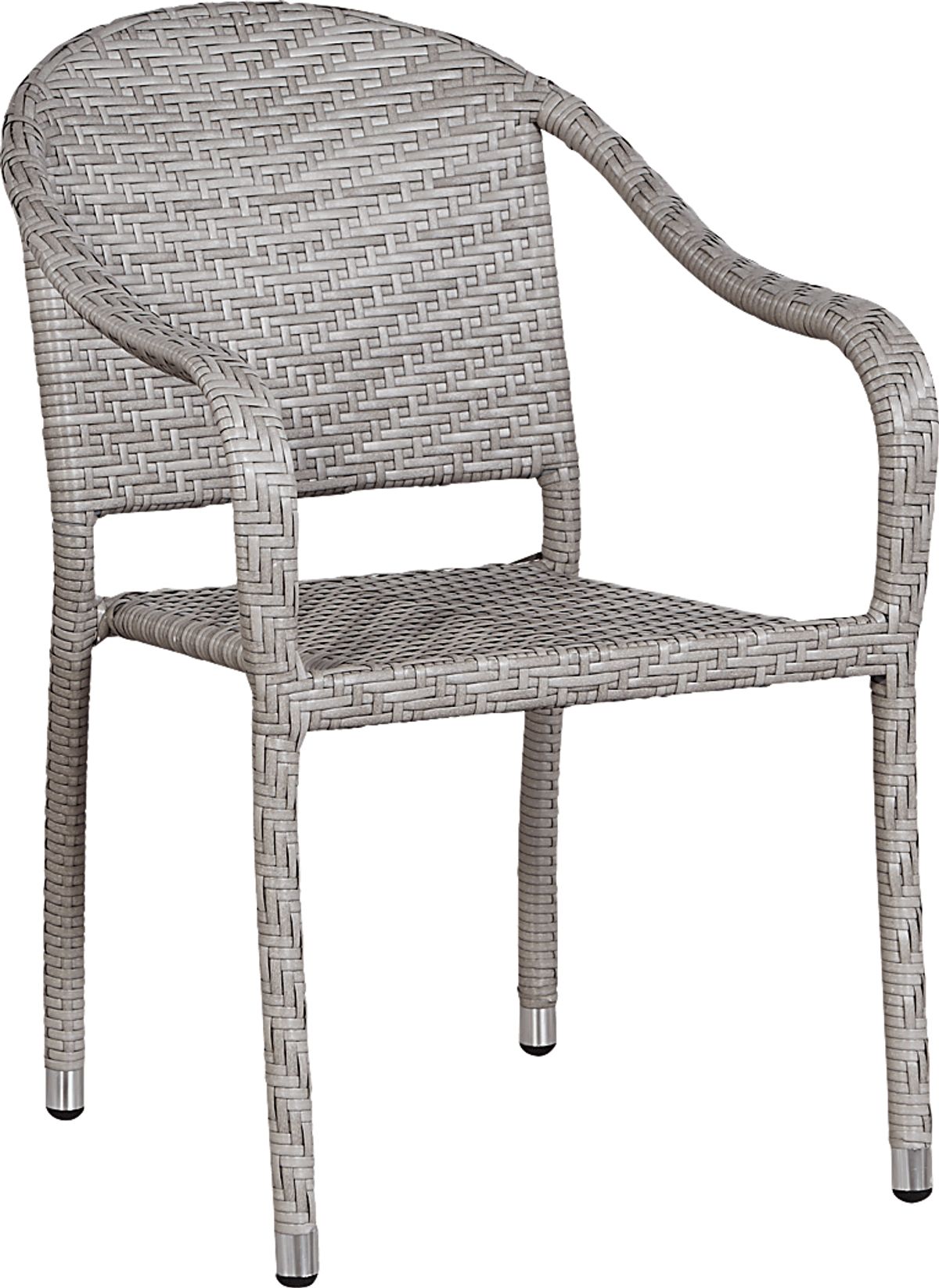 Bay Terrace 3 Pc Gray Wicker Outdoor Dining Set With Arm Chair, Dining