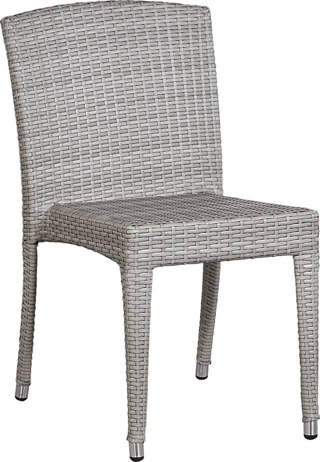 Bay Terrace Gray Wicker Outdoor Side Chair - Thumbnail - Image 1