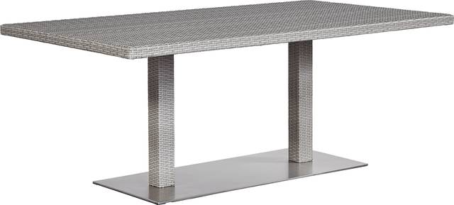 Bay Terrace Gray Wicker Rectangle Outdoor Dining Table - Thumbnail - Image 1