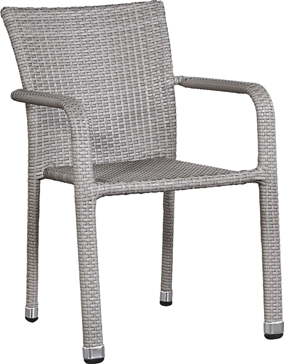 Bay Terrace Gray Wicker 5 Pc 48 in. Round Outdoor Dining Set