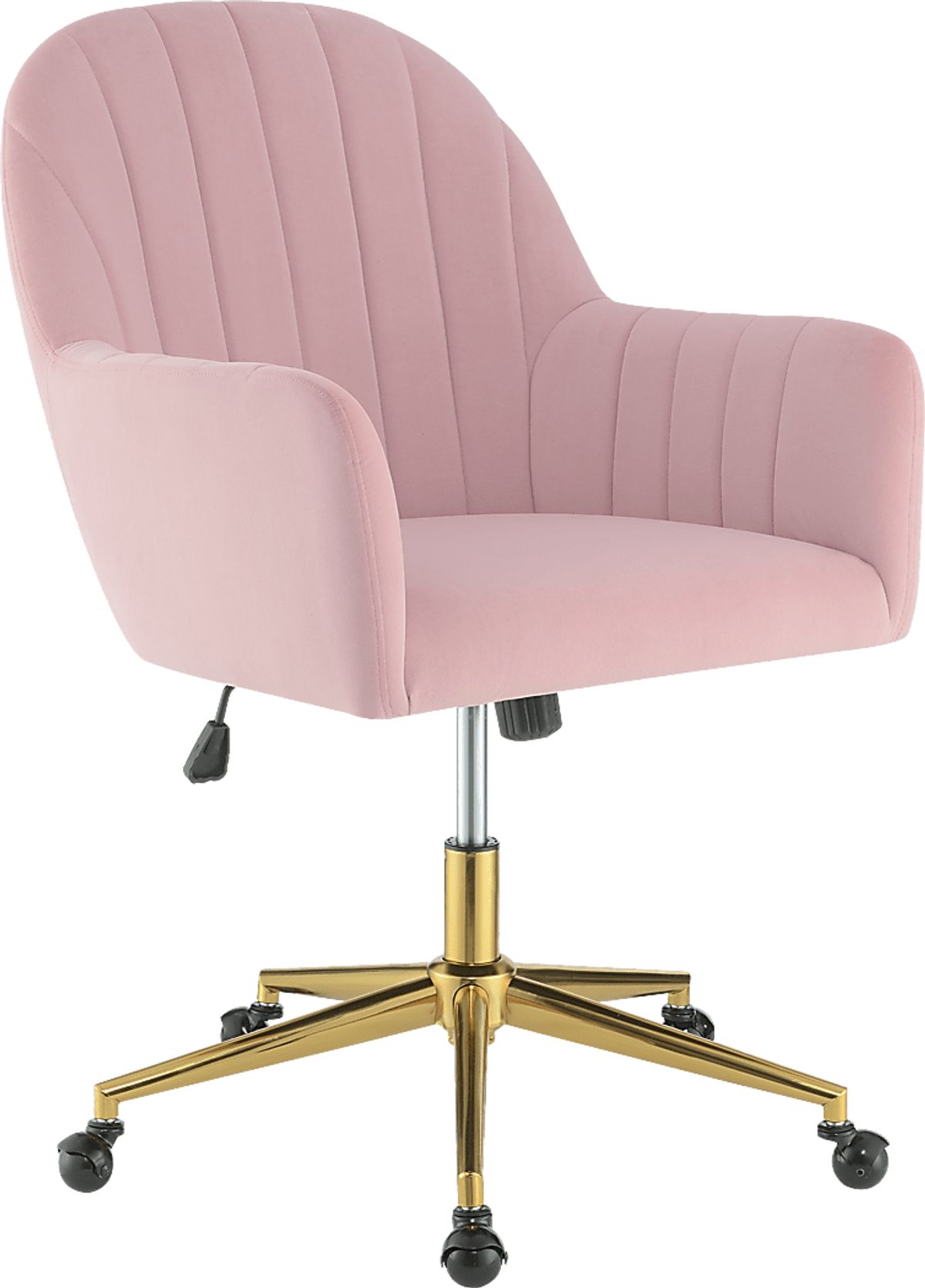Baybliss Pink Velvet Plush Office Chair Rooms to Go