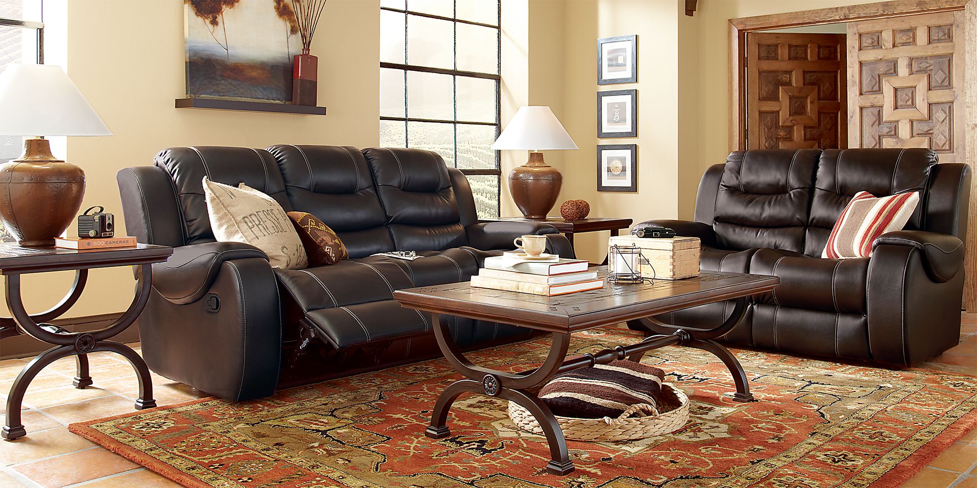 Baycliffe Brown 2 Pc Living Room with Reclining Sofa - Image 1