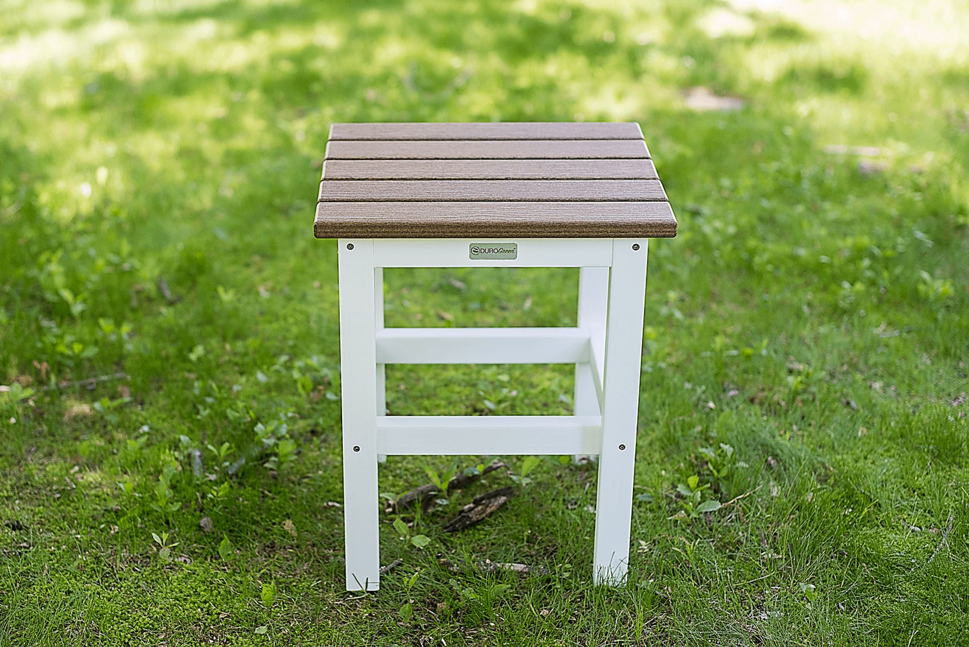Bayfield Park Natural White and Mocha Outdoor Side Table - Image 2